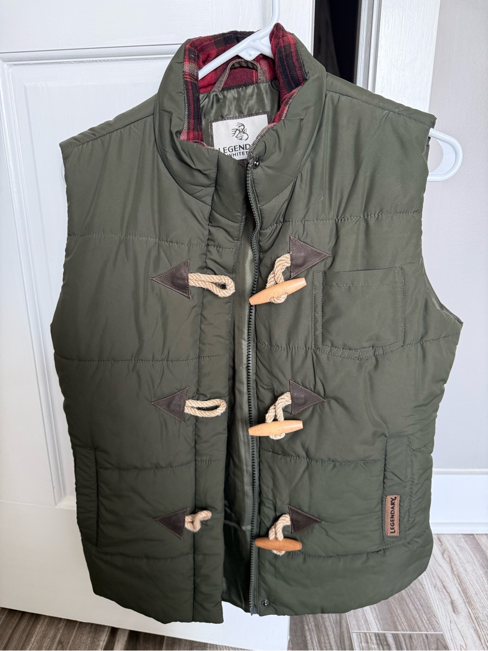 Legendary Whitetails Womens Olive Green Puffer Vest with Toggle Accents